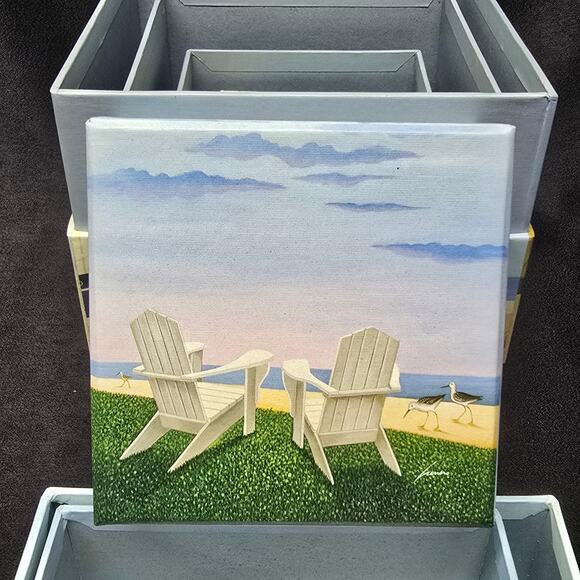 Bobs Endless Summer Beach Home Nesting Boxes Blue 5 Total - Picture 9 of 14